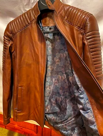 Giubbotto in pelle - uomo, color marrone tabacco, taglia l - Foto 6