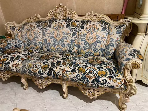 Divano 3 posti e 2 poltrone barocco veneziano