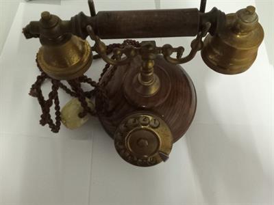 Telefono Fisso in Legno e Ottone Vintage, in ottime condizioni - Foto 2