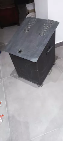 Contenitore in ferro porta legna, pellet o cenere 40x50x55h