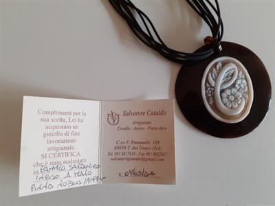 Ciondolo cammeo sardonico inciso a mano - Foto 2