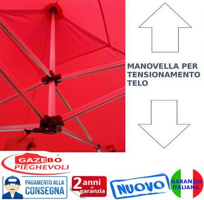 Gazebo 6x3 pieghevole ALLUMINIO retrattile mercato esagonale - Foto 6