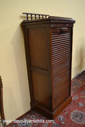 Schedario-classificatore stile inglese con leggio, in legno - Foto 2
