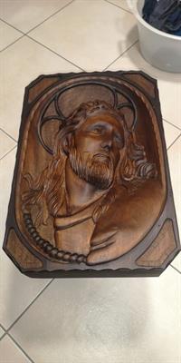 Icona - bassorilievo di cristo in legno, in ottime condizioni - Foto 3