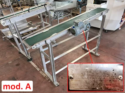 3 nastri trasportatori inox per alimenti usati