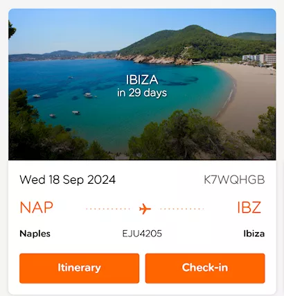 Biglietto EasyJet Napoli Ibiza 18 settembre - Anteprima 1