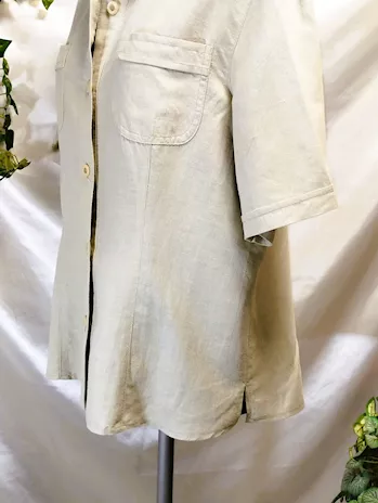 Camicia camicetta donna misto lino beige tg. L - Made in Ita - Foto 5