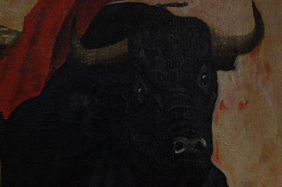 Quadro olio su tela Torero firmato Dèlas - Foto 4