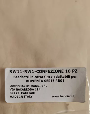 Sacchetti in carta per ROWENTA serie RW11-RW1