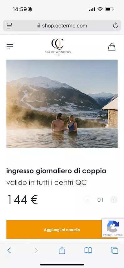 Voucher ingresso di coppia QC terme lun-dom