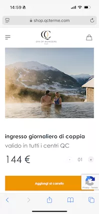 Voucher ingresso di coppia QC terme lun-dom
