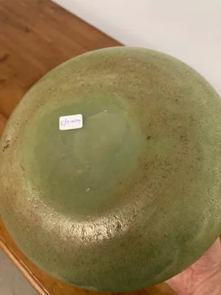 Vaso verde vetro Murano con riflessi a lustro. Anni 1950 - Foto 6