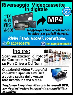 Riversaggio videocassette in DVD e/o MP4 - Foto 2