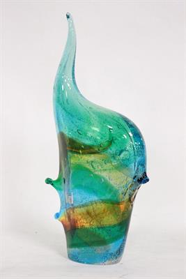 Pesce azzurro scultura in vetro di Murano firmato