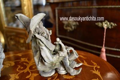 Coppia statuine anziani in terracotta firmate Caruso, in buone condizioni - Foto 3