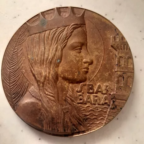 Medaglia in bronzo Giovanna d'Arco Marina militare 1984