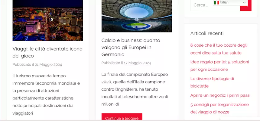 Sito Web di Intrattenimento con 1600 Articoli