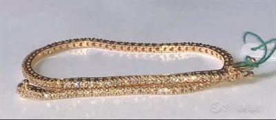 Bracciale tennis oro rosa 18 kt. E diamanti