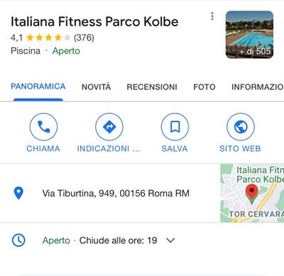 Abbonamento palestra Italiana Fitness Parco Kolbe Tibur