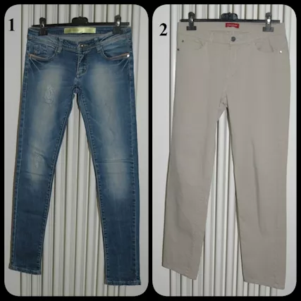 Taglia 42, Stock di 2 Pezzi Pantaloni Jeans da Donna