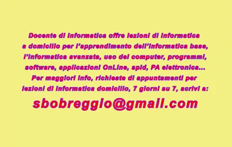 Docente informatica disponibile per lezioni private