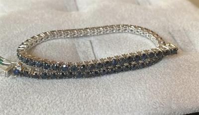 BRACCIALE TENNIS UOMO ORO 18kt. CON ZAFFIRI