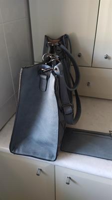 Borsa color azzurro/grigio Navy nuova co portafogli abbinato - Foto 3