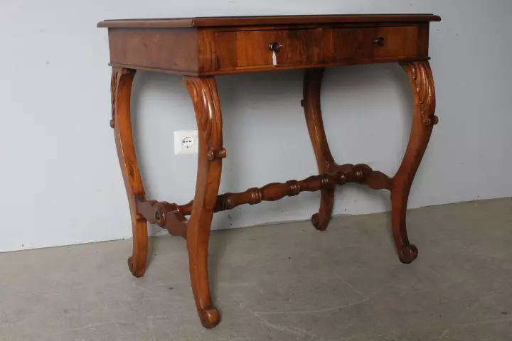 Antica scrivania scrittoio Luigi Filippo noce toscano '800 - Foto 12