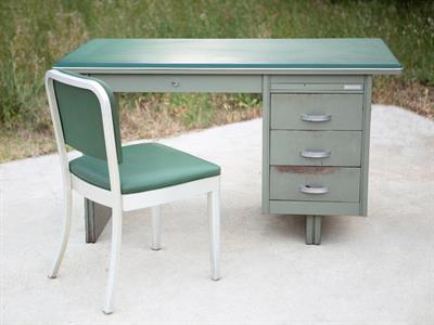 Scrivania industriale stile Gio Ponti con sedia