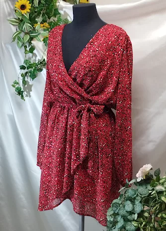 Vestito Only Abito Donna IT 42 EU 38 rosso con cintura