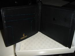 Portafogli Cerruti in pelle color nero - Nuovo