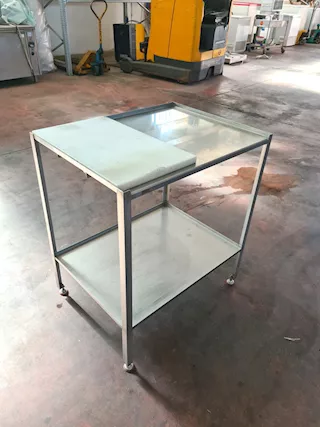 Tavolo inox con tagliere per macelleria usato