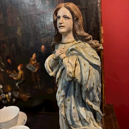 Antica Scultura in terracotta dipinta Madonna Immacolata - Foto 2