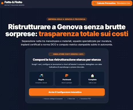 Ristrutturazioni e Bagni a Genova – Calcola il Preventivo