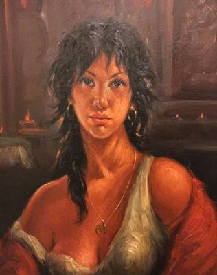 Foto 3 Quadr Angelo Batti - Ragazza Spagnola, garanzia raffig
