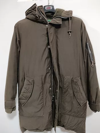Parka Benetton verde/marrone uomo M