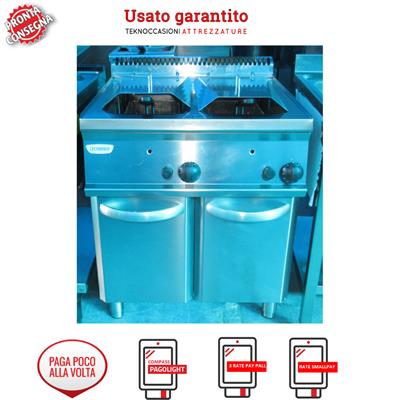 Friggitrice doppia vasca a gas l 14+14 70×69.5×86.5