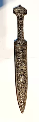 Pugnale antico XIX sec. placcato argento