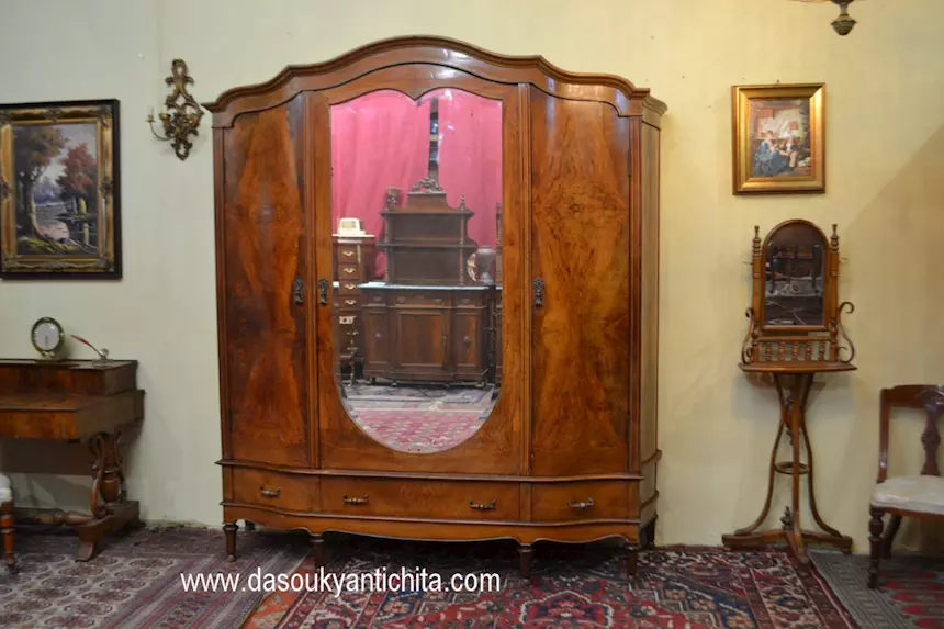 Toilette con specchio basculante stile Thonet, in legno - Foto 5