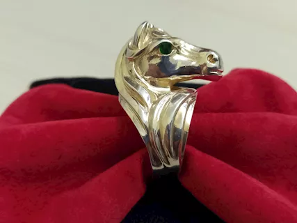 ANELLO CAVALLO IN ARGENTO 925 PLACCATO ORO 18K, LEGGERE TUTT, modello si - Foto 6