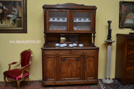 Antica credenza doppio corpo stile Luigi Filippo