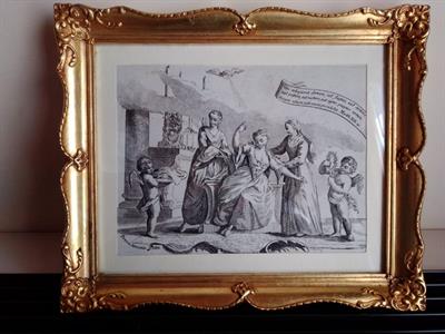 Incisione antica incorniciata rococò, Venezia