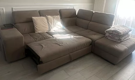 Divano angolare con penisola in tessuto elephant