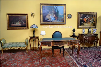 Scrivania presidenziale da centro cm.156 stile Luigi XV - Foto 3