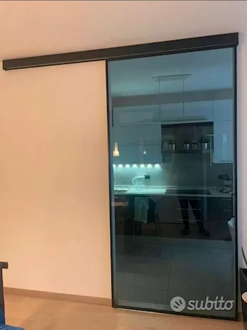 Lecco - Porta scorrevole Rimadesio Velaria (125x270, colore nero - Anteprima 1