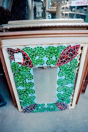 Specchio Artigianale con Mosaico di Vetro - 24635