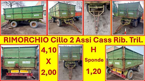 Rimorchio Agricolo Cillo 2 Assi Cassone ribaltabile trilaterale