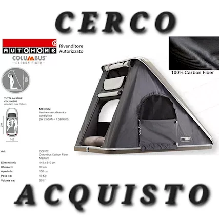 CERCO: Tenda da tetto Autohome Columbus Variant medium, in ottime condizioni - Anteprima 1