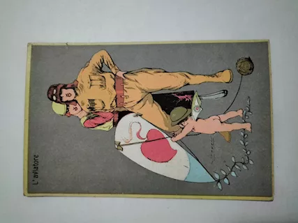 Cartolina postale Fiamme Nere illustrata da G. G.Toppi