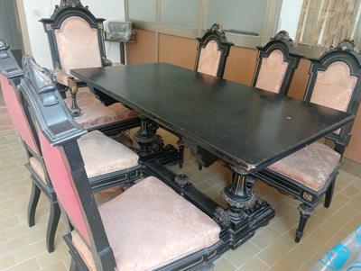 Salotto fine '800 in noce nero/oro
